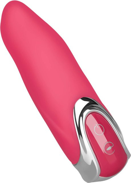 EIS Auflegevibrator aus Silikon in Pink und Silver, Länge: 12 cm - Bild 1