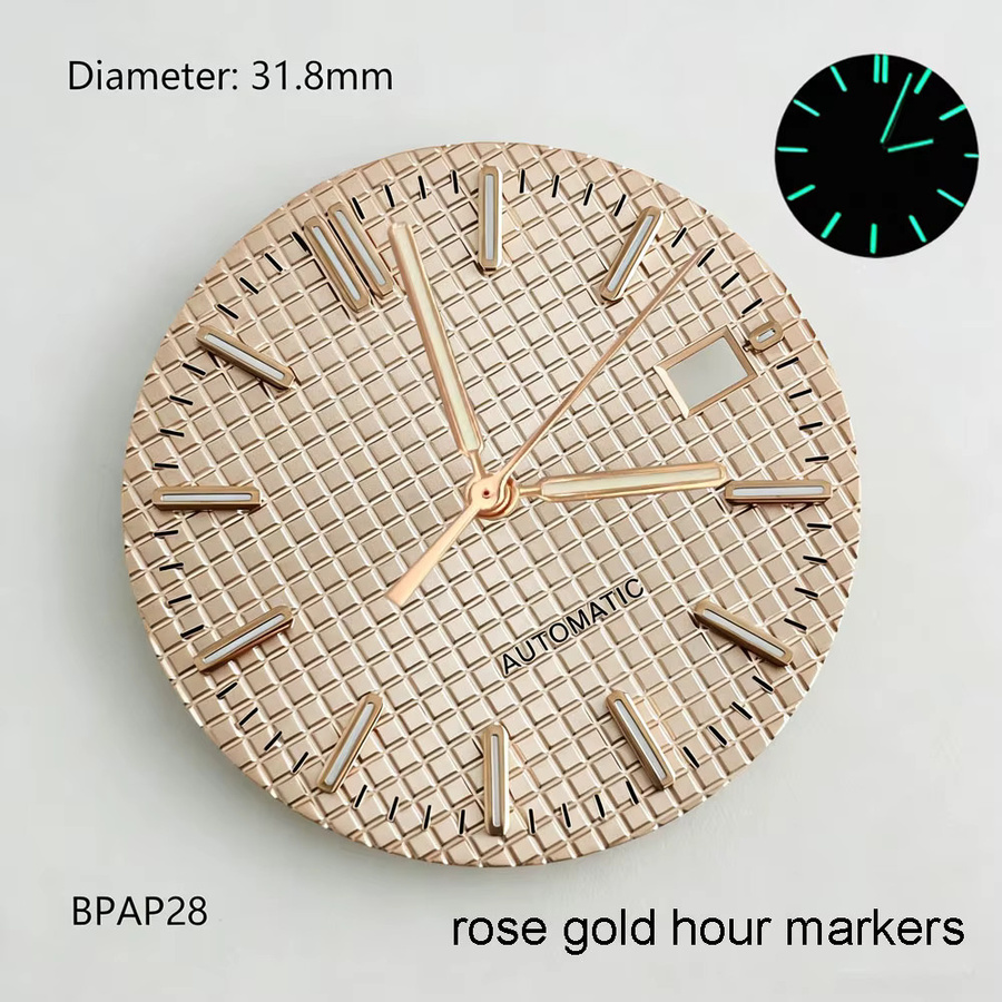 FLZX Zifferblatt, 31,8 mm, Eisblau, Roségold, NH35 Uhrwerk, Unisex - Bild 2