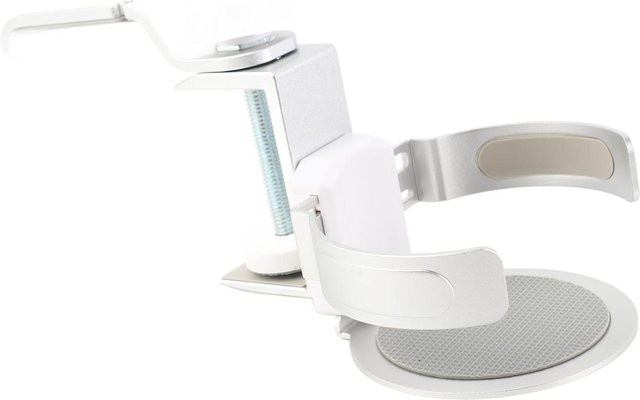 Koogeelife 2-in-1 Getränkehalter und Kopfhörerhalter für den Schreibtisch, 360 Grad drehbar und auslaufsicher, Weiß - Bild 1