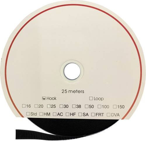 FASTECH Klettband zum Aufkleben mit Acrylat-Haftteil, Schwarz, Breite: 50 mm, Länge: 25 m - Bild 1