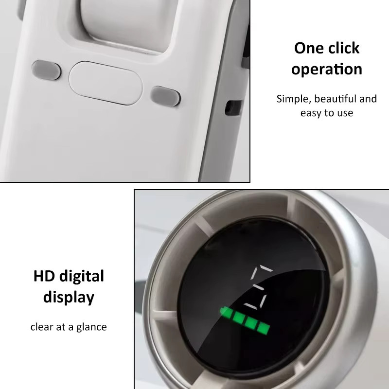 Bytelike Mini Handventilator mit HD-Display, 5 Stufen, faltbar und Type-C, inklusive Umhängeband in Schwarz oder Weiß - Bild 4