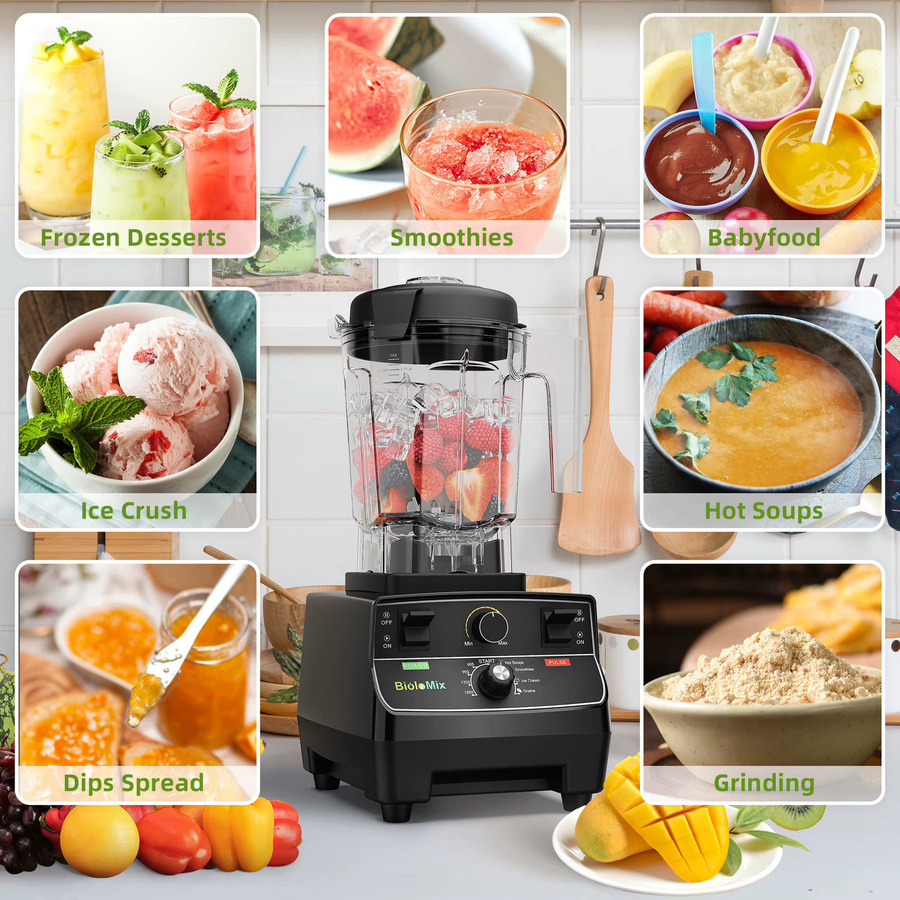 BioloMix Professioneller Smart-Mixer mit 2200W Leistung, Schwarz, 2L Behälter - Bild 5
