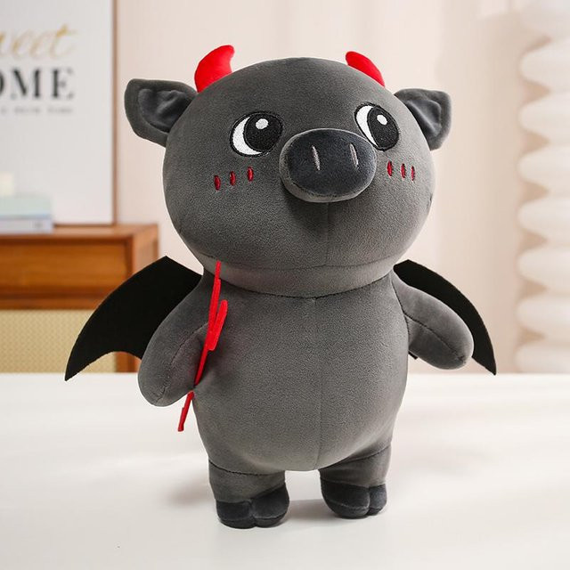 Yiran toy Anime Dämon Schweinchen Plüschtier, Grau, 32cm - Bild 1
