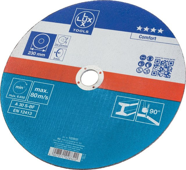 LUX-TOOLS Gewebe-Trennscheibe gerade für Metall, Durchmesser: 230 mm - Bild 1