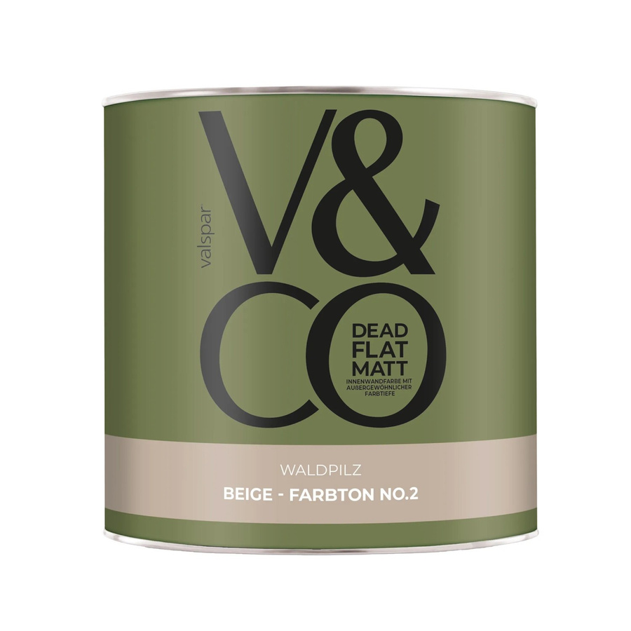V&CO Premium-Innenfarbe Beige Farbton 2 Waldpilz, Dead Matt, 2,5 l - Bild 2