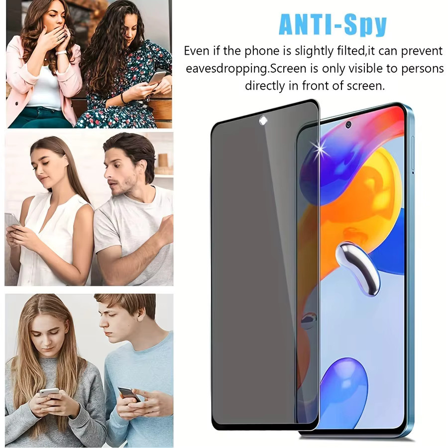 Xiaomi Anti-Spy Privatsphäre Panzerglas Display Schutzfolie für Redmi Note 13 12 11 Pro 12S 11S 10S 9S 10 13C 12C 10C 8 transparent - Bild 5