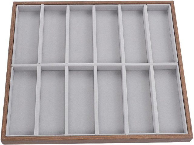 Brillen Aufbewahrungsbox, 12 Fächer, Holzmaserung, grey - Bild 1