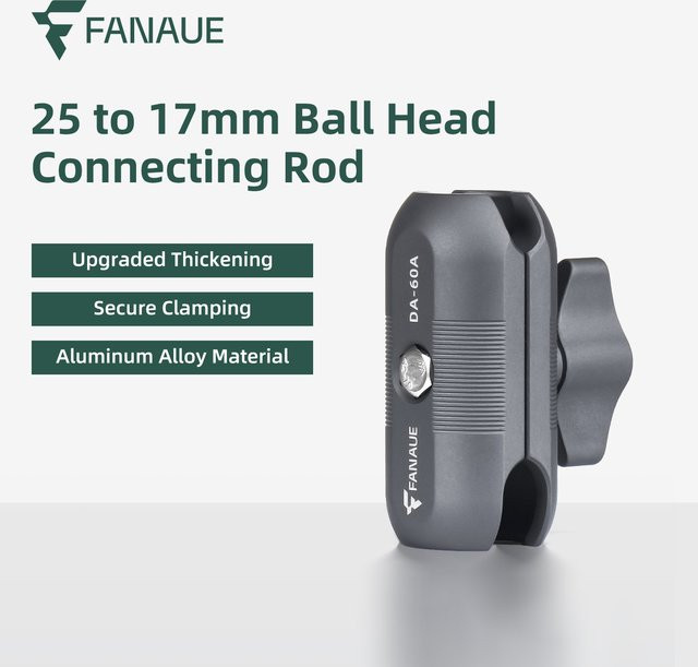 FANAUE Motorrad-Handyhalterung aus Aluminiumlegierung mit Kugelkopf und Verbindungsstange für 17 bis 25 mm Durchmesser - Bild 1