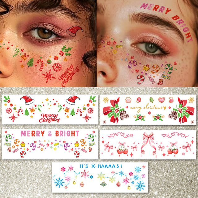JKCODE TATTOO Glitzer-Make-up-Aufkleber, bunte Party-Tattoo-Sticker - Bild 1