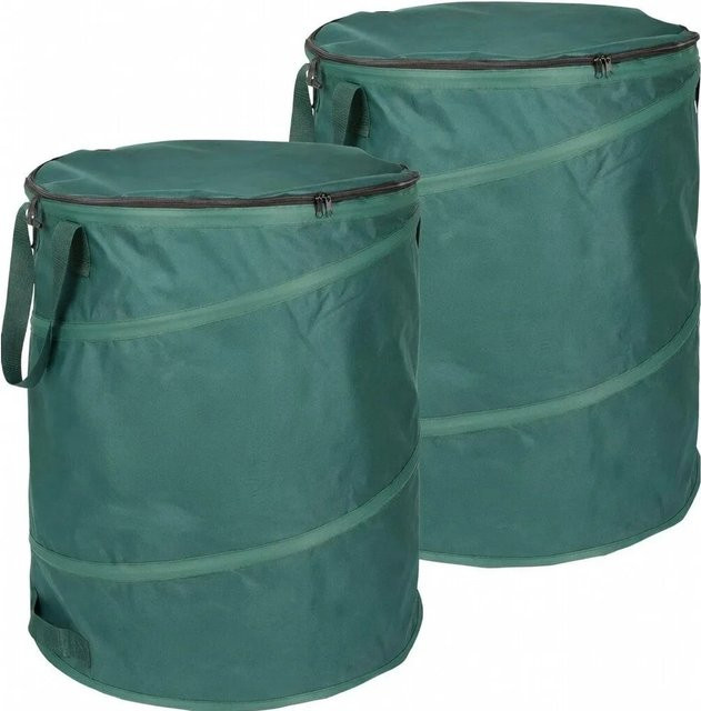 TTL GARDEN Pop Up Laubsack DELUXE 2er Set in Grün mit Deckel und 160 l Fassungsvermögen - Bild 1