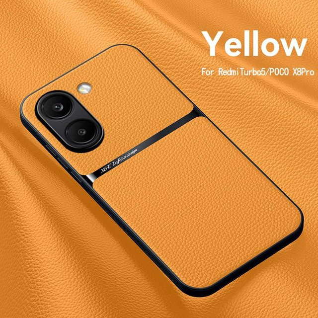 ELVEV Magnetische PU-Leder Schutzhülle für Xiaomi POCO X8 Pro und X8 Pro Max mit TPU-Rand und Kameraschutz, erhältlich in Schwarz, Grün, Rot, Gelb und Blau - Bild 1