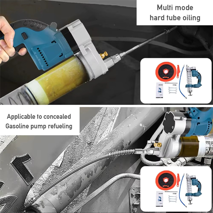 Podofo Hochleistungs-Fettzuführpistole in Blau mit bürstenlosem Motor, elektrisches Schmiergerät-Set für Makita 18V Akku - Bild 4