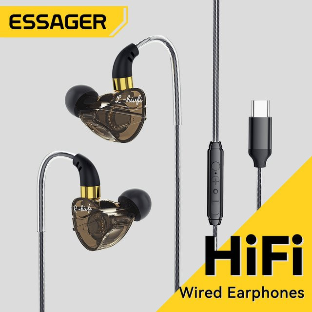 Essager In-Ear-Kopfhörer mit Kabel und Mikrofon über 3,5 mm Klinkenanschluss für Smartphone, PC und Tablet - Bild 1