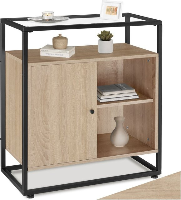 tectake Kommode Conventry Industrial Style in Eiche Sonoma, B/T/H: 70 x 38 x 80,5 cm - Bild 1