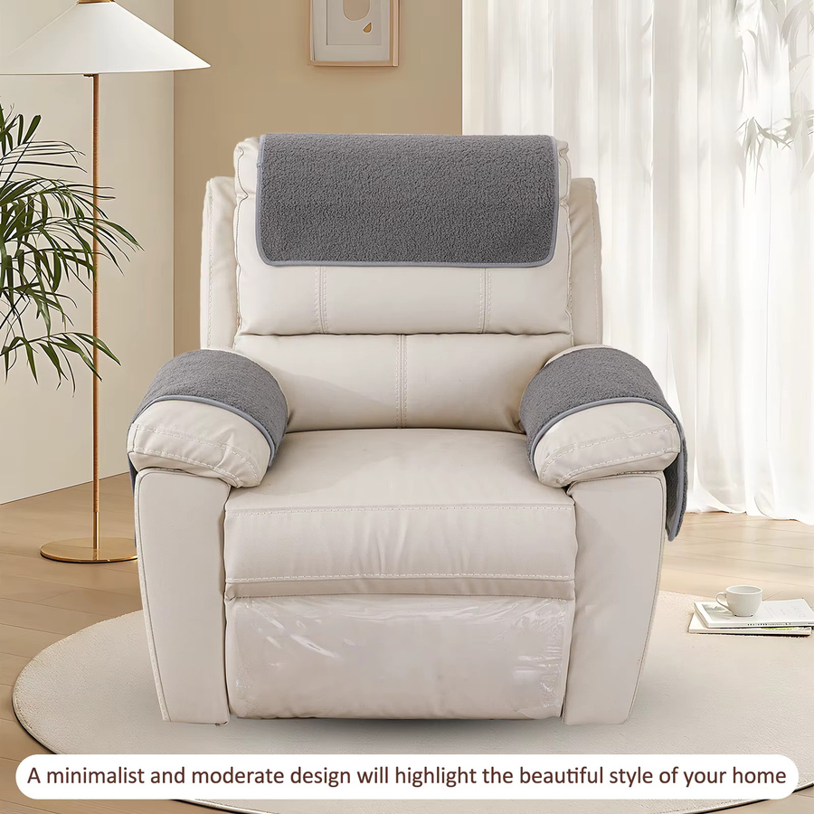 Willstar 3-teiliges Sofa-Kopfstützenabdeckung Set aus weichem Polyester in Braun - Bild 3