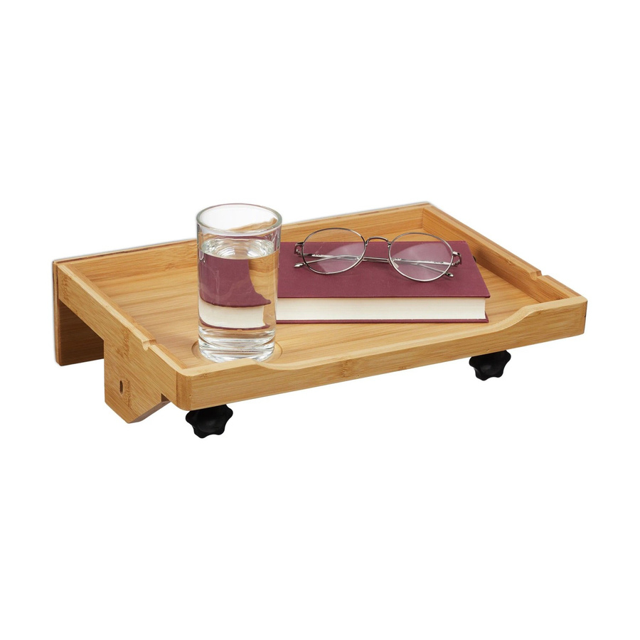 Relaxdays Bettablage aus Bambus Natur klemmbar mit modernem Design B/T/H: 36 x 25,5 x 9 cm - Bild 2