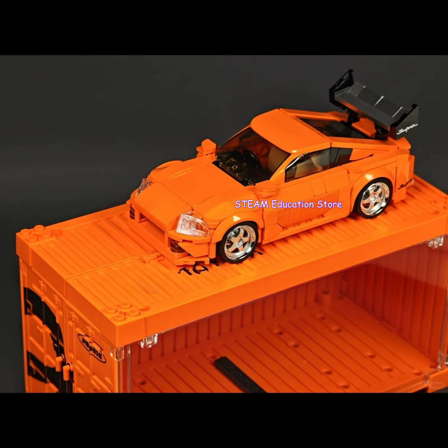 Stemedu City Supra Speed Racing Auto Bausteine Modell A80 JDM Supercar in Orange mit Display Box - Bild 2