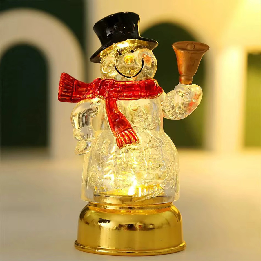 Niedliches Weihnachts-Schneemann-Nachtlicht als Tischdekoration in Multicolour mit Batteriebetrieb - Bild 4