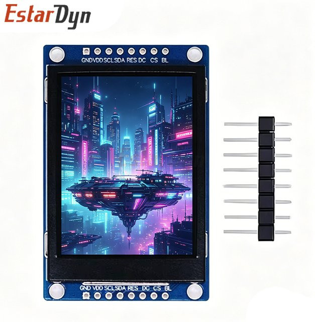 Estardyn TFT LCD Modul ST7789 Vollfarbdisplay mit SPI und paralleler Schnittstelle, 2,0 Zoll, Blau - Bild 1