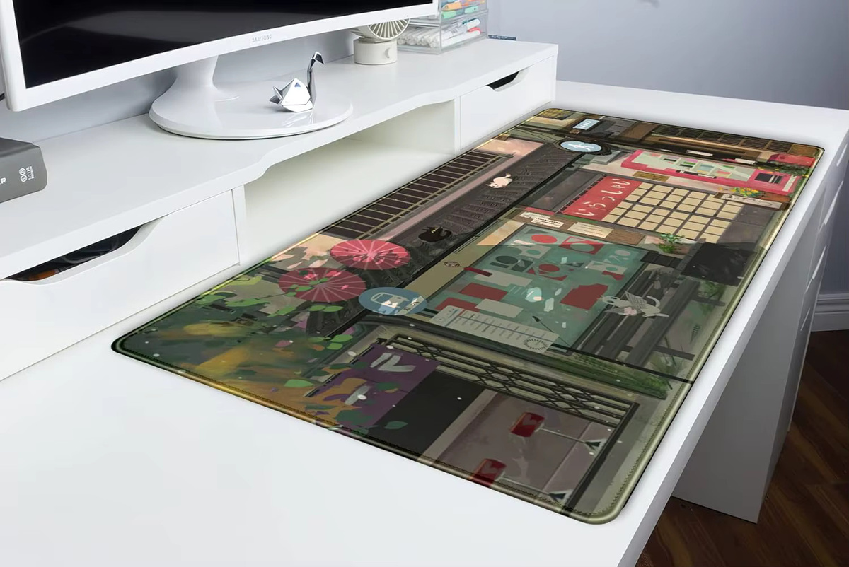 Cat Café Kawaii Mauspad – Niedliche Anime-Schreibtischunterlage in Multicolour für Gaming und Büro - Bild 6