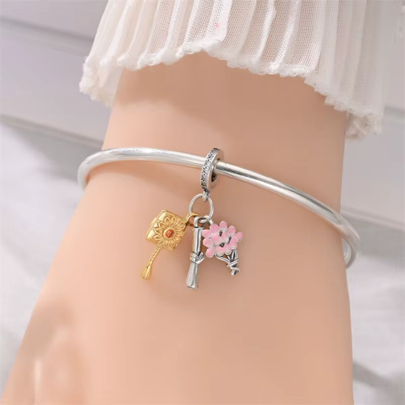 Charms-Anhänger 925 Silber, Perle, Zirkonia, Damen - Bild 2