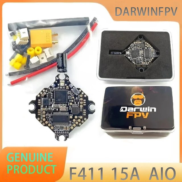 DarwinFPV F411 AIO Flight Controller mit Blheli_S Betaflight F4 15A ESC für RC FPV Racing Drohnen, Schwarz - Bild 1