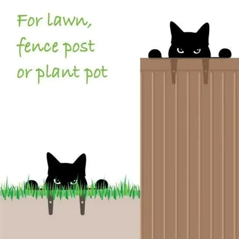 CIFBUY Katzenskulptur aus schwarzem Metall als Gartendekoration und Rasenornament - Bild 4