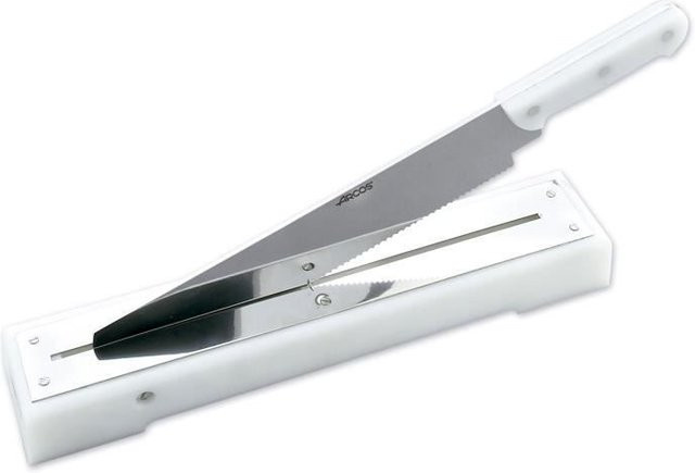 Arcos Brotmesser mit Edelstahlklinge und weißem Griff, Länge: 44 cm - Bild 1