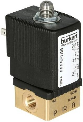 Bürkert Direktgesteuertes Ventil 126198 6014 mit Messinggehäuse und FKM-Dichtung, 24 V/DC, Schwarz - Bild 1