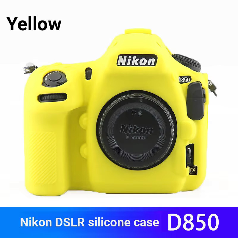 JAOUCAM Silikon-Kameratasche für Nikon D850 in Gelb, stoßfeste und kratzresistente Schutzhülle - Bild 3