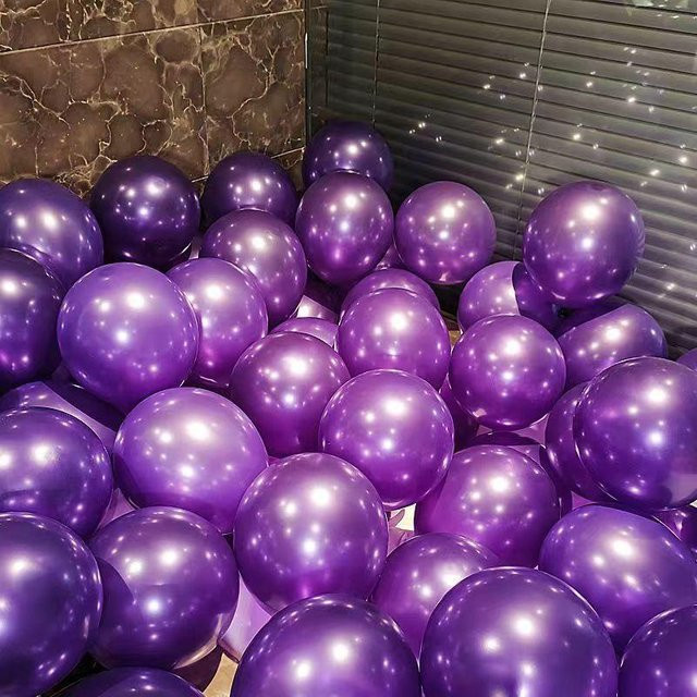 Verdickte Perlmutt-Latexballons in Violett für Geburtstag, Hochzeit und Party, 50 Stück, Durchmesser: 25,4 cm - Bild 1