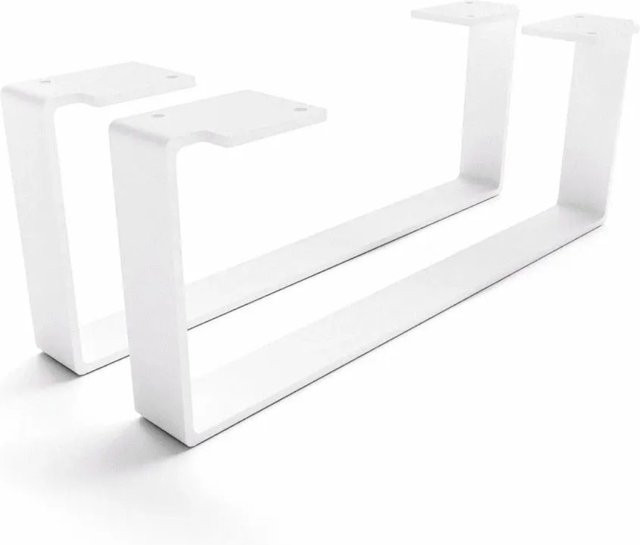 HEVVA Möbelfüße LUXEMBURG 2er Set Weiß, Höhe: 15 cm, Tiefe: 40 cm - Bild 1