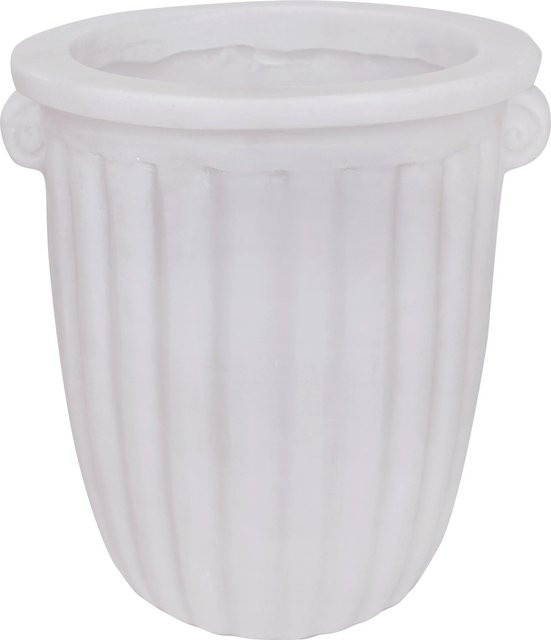 Moderner Pflanztopf aus Polyresin in Weiß für Innen und Außen, Höhe: 21 cm, Durchmesser: 20 cm - Bild 1