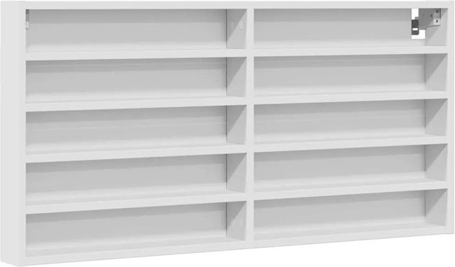 vidaXL Vitrinenschrank Weiß mit Glastüren aus Holzwerkstoff, B/H/T: 100 x 50 x 8,5 cm - Bild 1