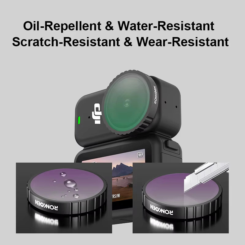 Ronkoen Kamerafilter Set für DJI Osmo Nano mit CPL, UV, ND8, ND16, ND32, ND64 und ND32PL Schutzobjektiv in Schwarz - Bild 2