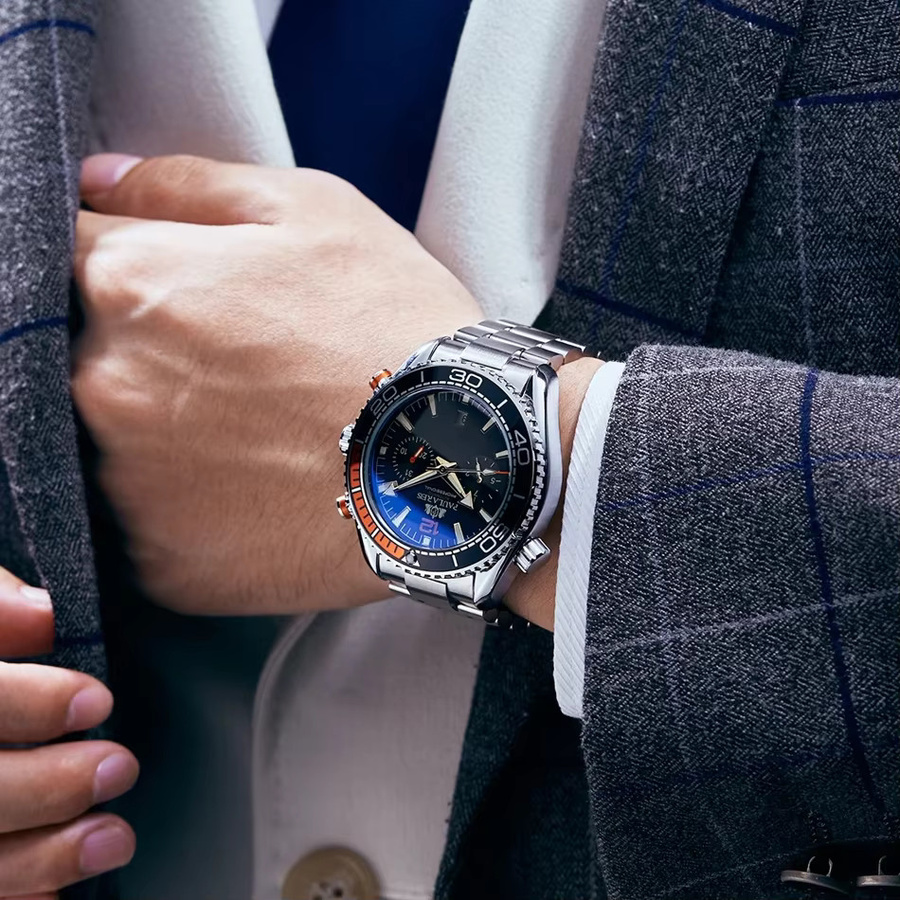 PAULAREIS Armbanduhr Automatik, Edelstahl, Blau, Herren - Bild 6