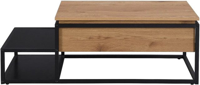 Couchtisch Lutesa von Vente-unique in Schwarz und Naturfarben Hell, rechteckig, Breite: 110 cm - Bild 1