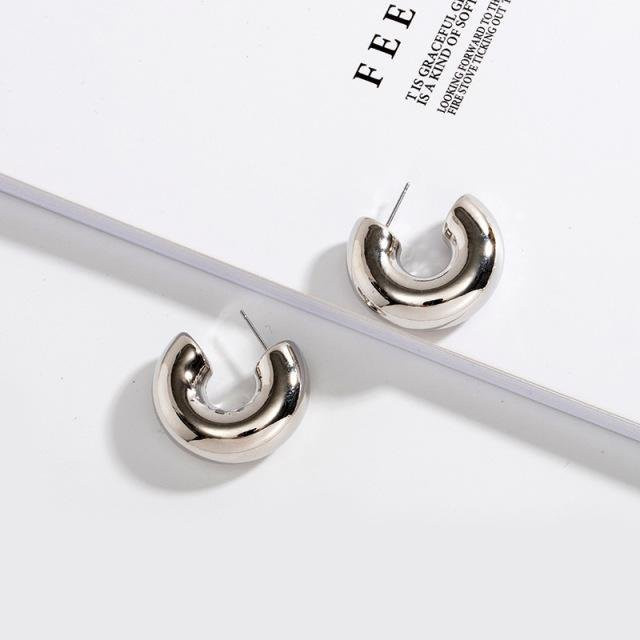 Wucifang Jewelry Hoop Ohrringe, Messing, Gold, Silber, Damen - Bild 1