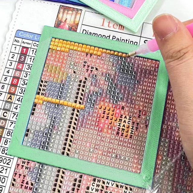 2er-Set Diamantmalerei-Rahmen aus Kunststoff in Gelb und Multicolour für Diamantkunst und Bastelarbeiten - Bild 1