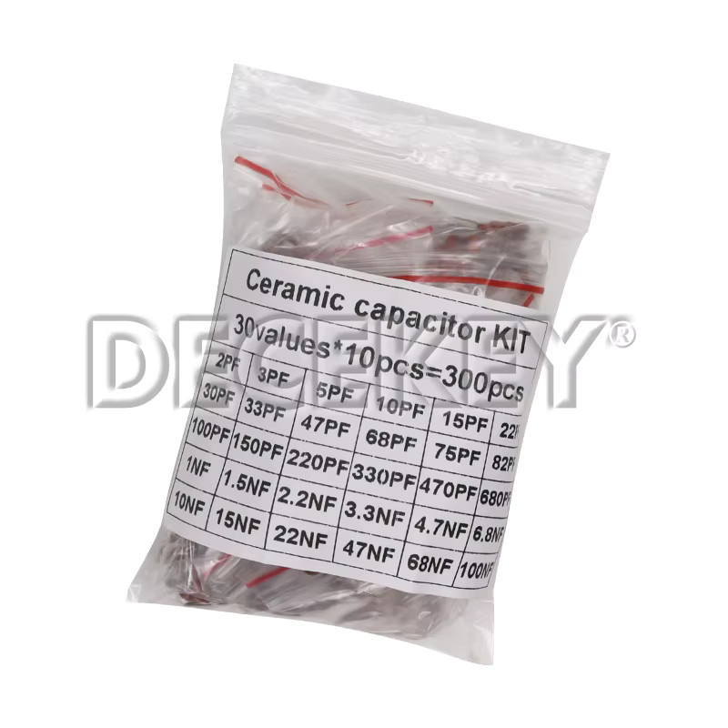 DECEKEY Keramikkondensator-Set mit 300 oder 960 Stück, sortiertes Kit elektronischer Komponenten von 2pF bis 0,1uF - Bild 2