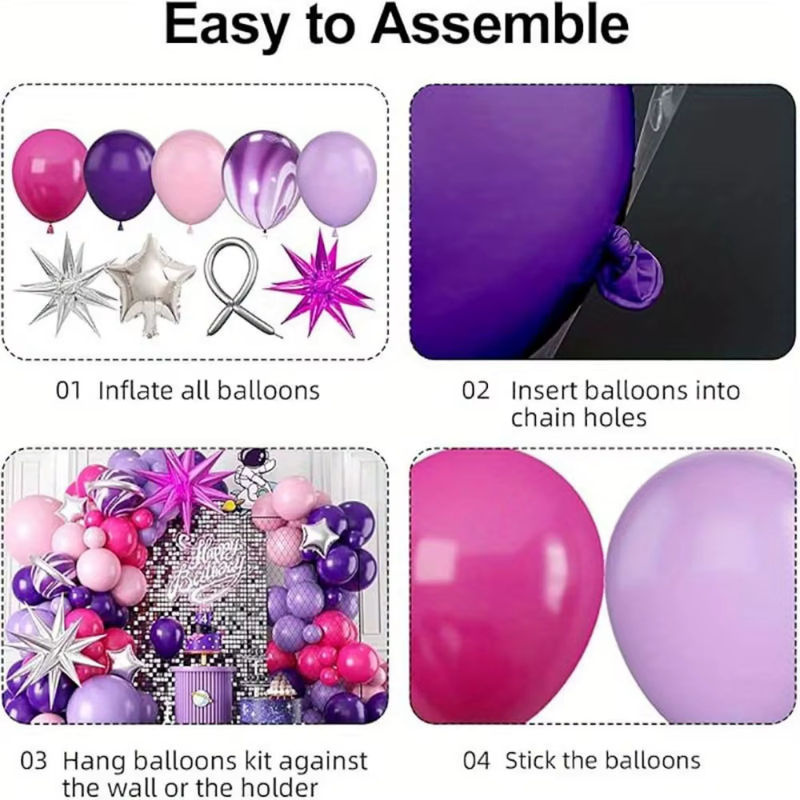 113 Stück Explosive Stern Ballon Girlande Bogen Set in Mehrfarbig für Hochzeit, Geburtstag und Jubiläum zur Innen- und Außen Dekoration - Bild 4