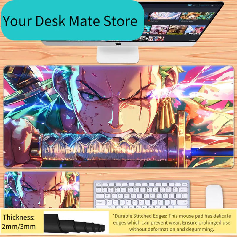 Bandai One Piece Zoro Anime Schreibtischunterlage aus Leder, mehrfarbig, rechteckig - Bild 1