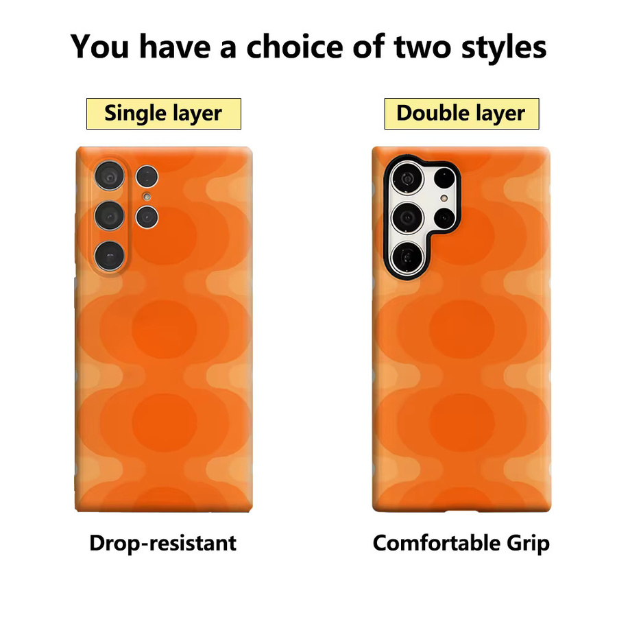 Potdemiel Handyhülle Orange Orbs für Samsung Galaxy S25 Ultra, S24 und S23 Ultra Plus mit glänzender doppellagiger Rückseite - Bild 2
