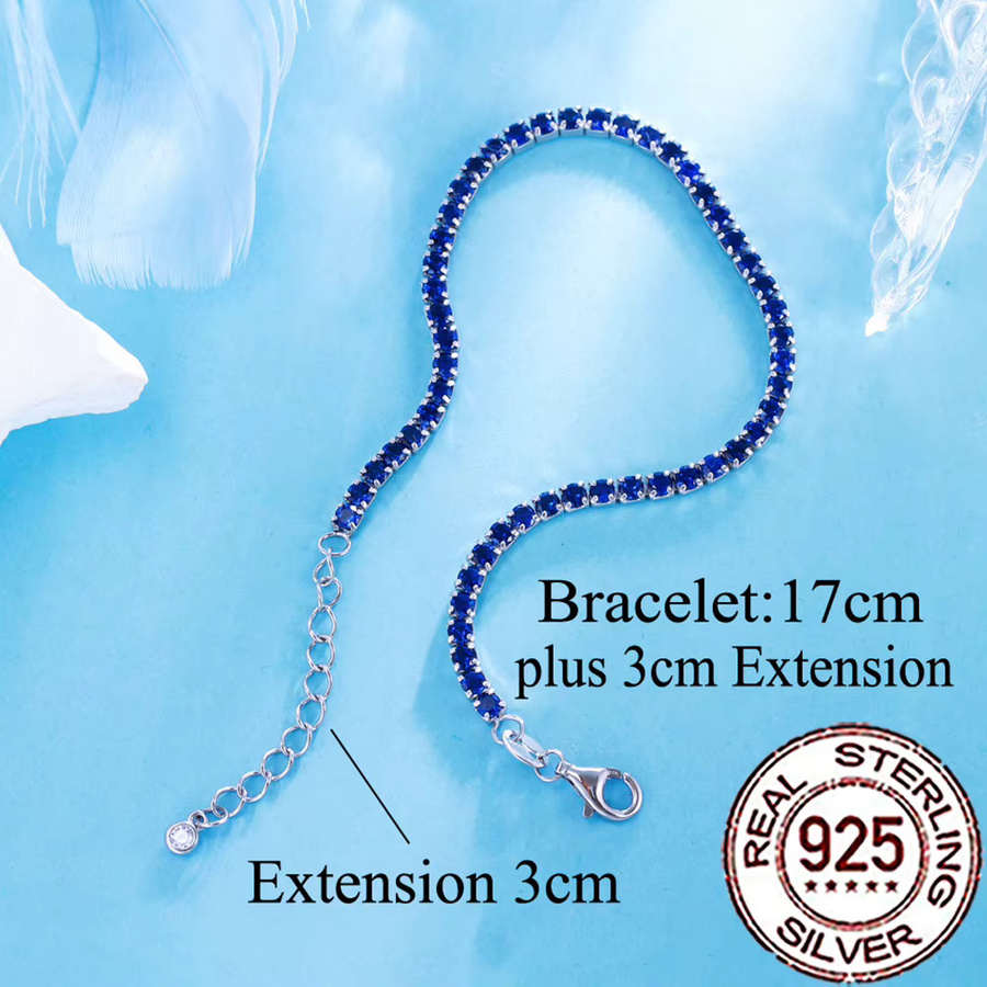 CWWZircons Armbandkette 925 Silber, Zirkonia, Damen - Bild 2
