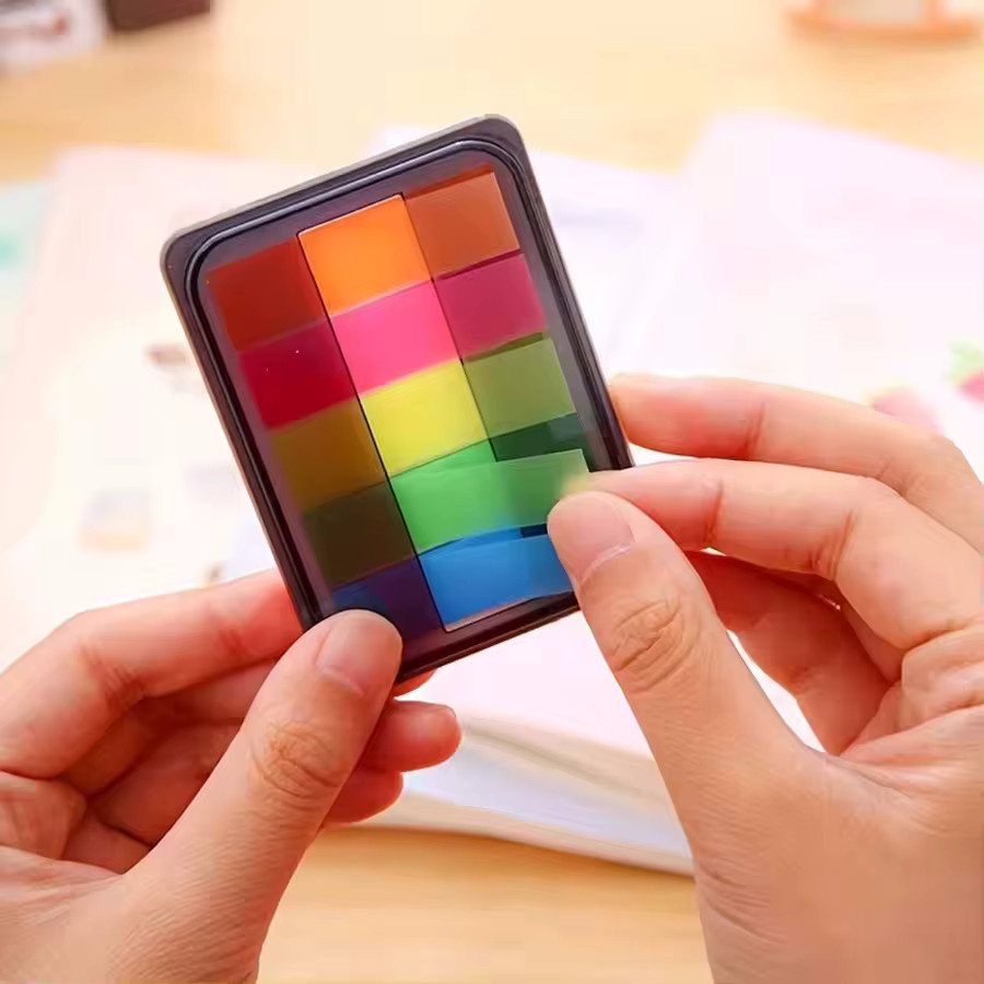 100 Blatt wasserfeste und transparente Haftnotizen in Multicolour als selbstklebende Mini-Post-it Blöcke für Planer, Schule und Büro - Bild 3