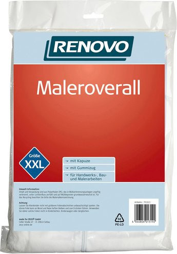 RENOVO Einweg-Overall in Weiß, Größe XXL - Bild 1