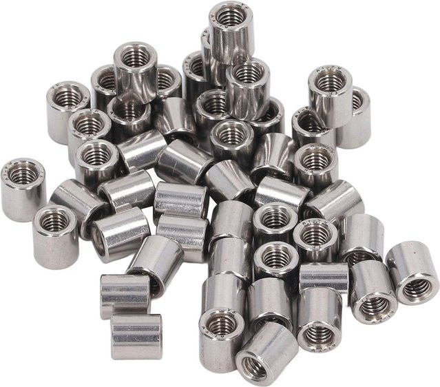 50 Stück Verbindungsmutter Rundstabverbinder aus 304 Edelstahl mit Innengewinde M6x1.0, Farbe: Silber, Länge: 11 mm - Bild 1