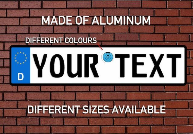Personalisiertes Deutschland Nummernschild von Hello Young aus Aluminium in Weiß zur Dekoration für deine Garage oder Männerhöhle - Bild 1