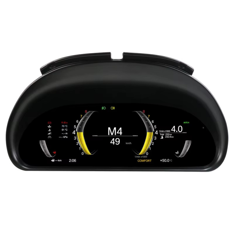 Hizpo Digitales Kombiinstrument 10,25 Zoll für BMW X5 E53 und 5er Serie E39 Android Auto LCD-Armaturenbrett in Schwarz - Bild 6