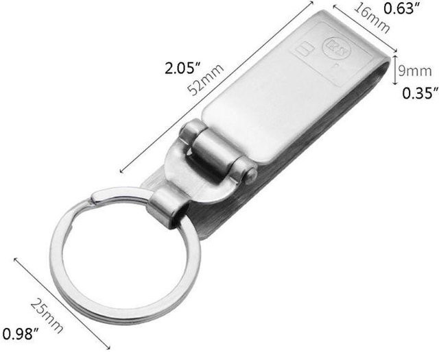 LChome Schlüsselanhängerring mit Metallhaken, Grau, Unisex - Bild 1